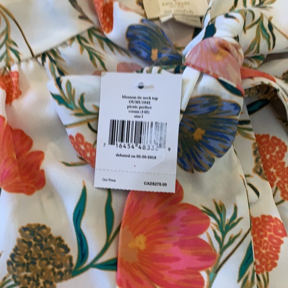 COPY - NWT - Kate Spade Blossom Tie Neck Top - Picture 5 of 8